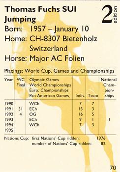 1995 Collect-A-Card Equestrian #70 Thomas Fuchs / Major AC Folien Back